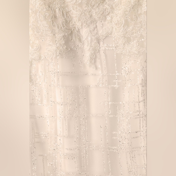 Lulus Luxe Bridal Wonderstruck Glitter Lace-Up Embroidered Lace Maxi Dress Bride - Picture 6 of 12